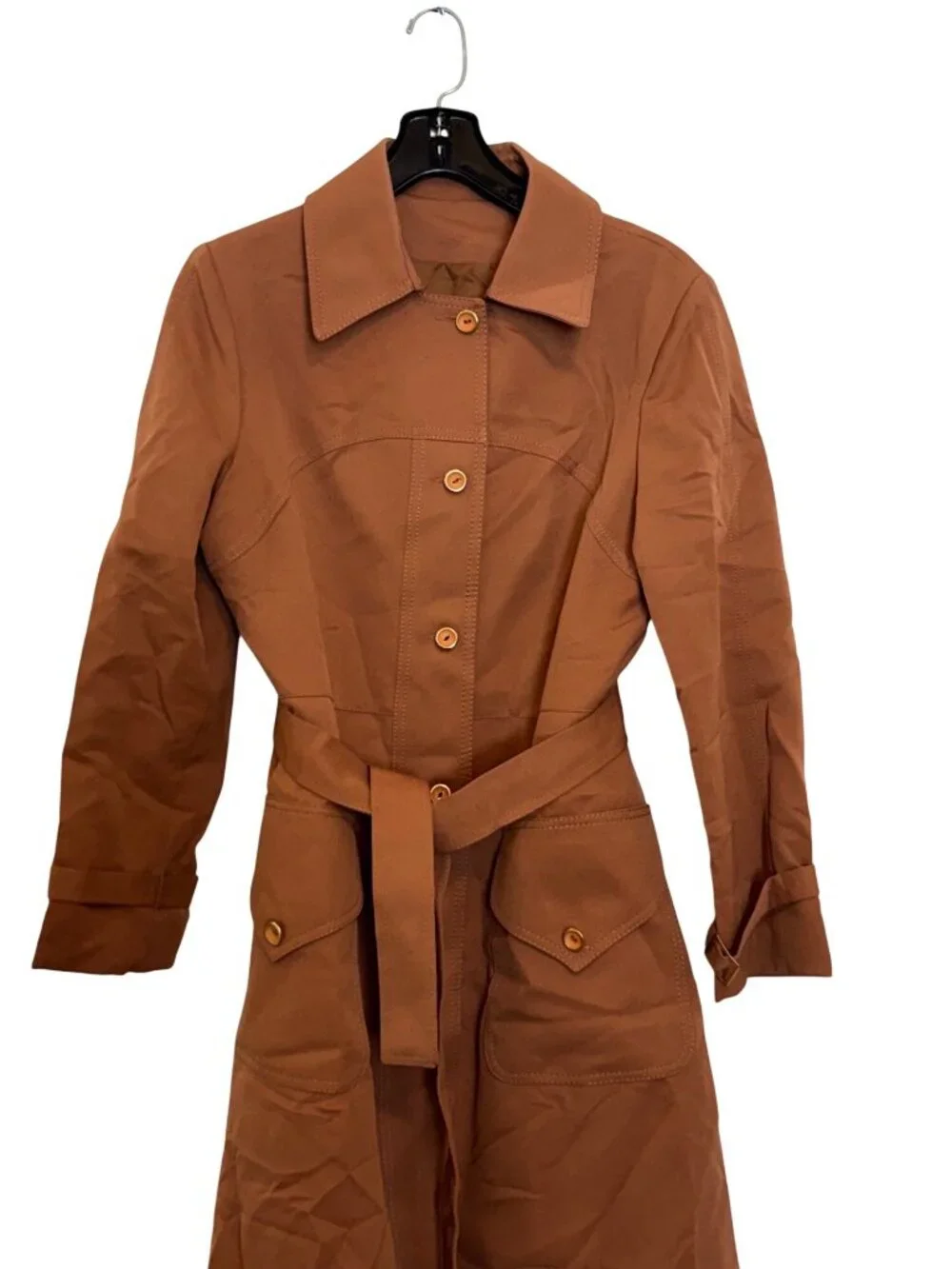 Forecaster Of Boston Womens Brown Belted Trench Coat Size 11/12 Polyester Made I - Picture 3 of 8